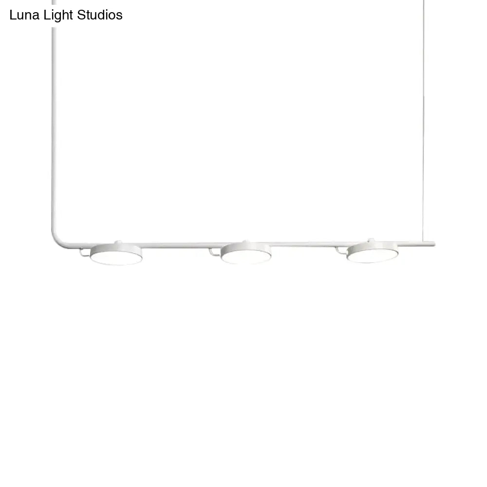 DecorBites™ Modern Black/White Chandelier with Drum Shade - 2/3 Lights - Island Lighting for Dining Room
