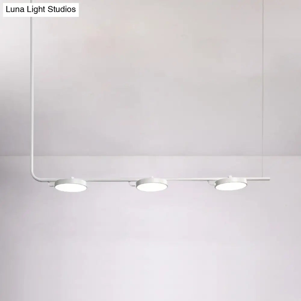 DecorBites™ Modern Black/White Chandelier with Drum Shade - 2/3 Lights - Island Lighting for Dining Room