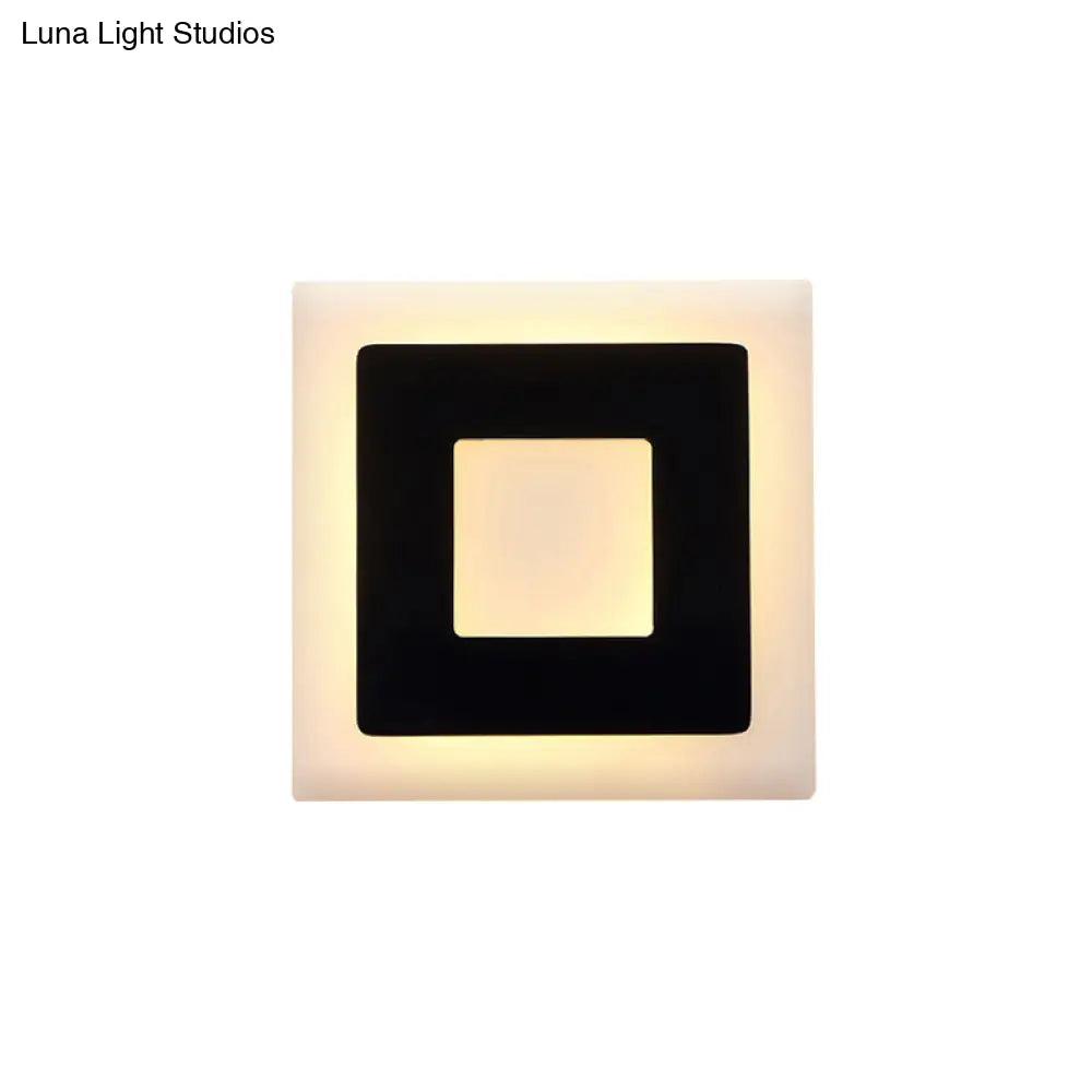 DecorBites™ Modern Black/White LED Sconce Lamp - 1 Light, Acrylic Wall Mount in Warm/White