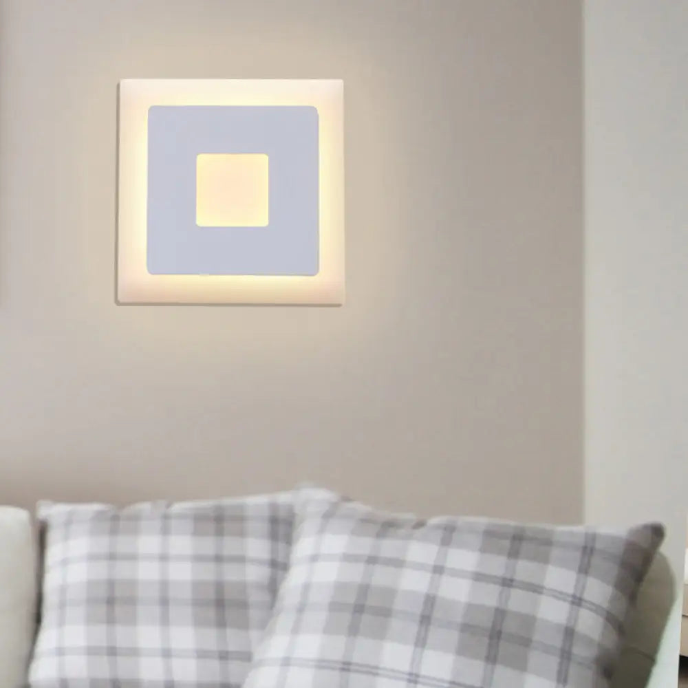 DecorBites™ Modern Black/White LED Sconce Lamp - 1 Light, Acrylic Wall Mount in Warm/White