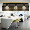DecorBites™ Modern Black/White Linear Island Pendant Light - 3-Light Metal and Wood - Dining Room Lighting