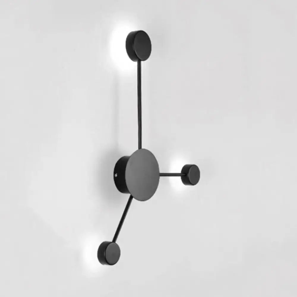 DecorBites™ Modern Black/White Sputnik LED Wall Sconce Light Fixture with Acrylic Lamp Shades - 2/3/6 Lights in Warm/White