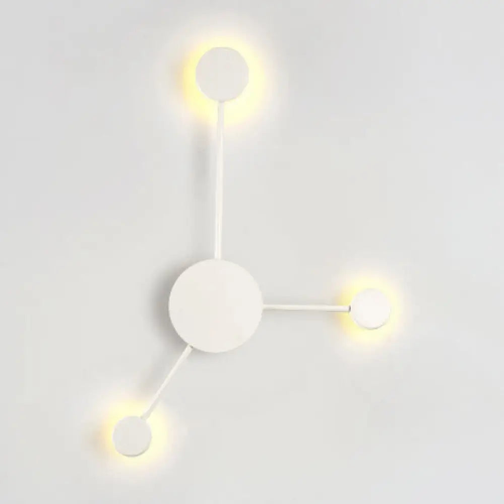DecorBites™ Modern Black/White Sputnik LED Wall Sconce Light Fixture with Acrylic Lamp Shades - 2/3/6 Lights in Warm/White