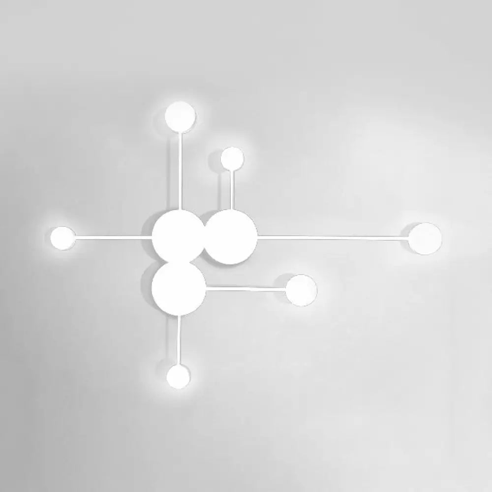 DecorBites™ Modern Black/White Sputnik LED Wall Sconce Light Fixture with Acrylic Lamp Shades - 2/3/6 Lights in Warm/White