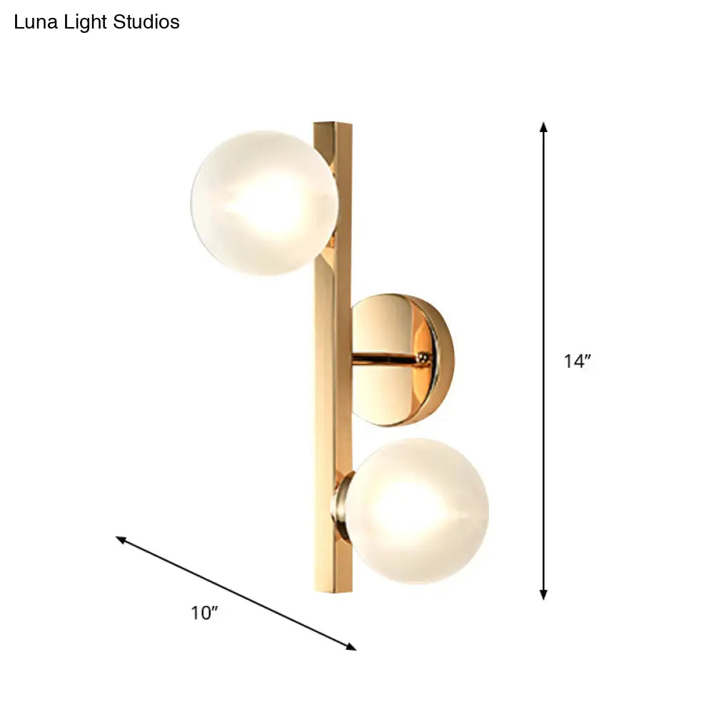 DecorBites™ Modern Brass Globe Wall Mount Lamp with Linear Design - 2 Heads