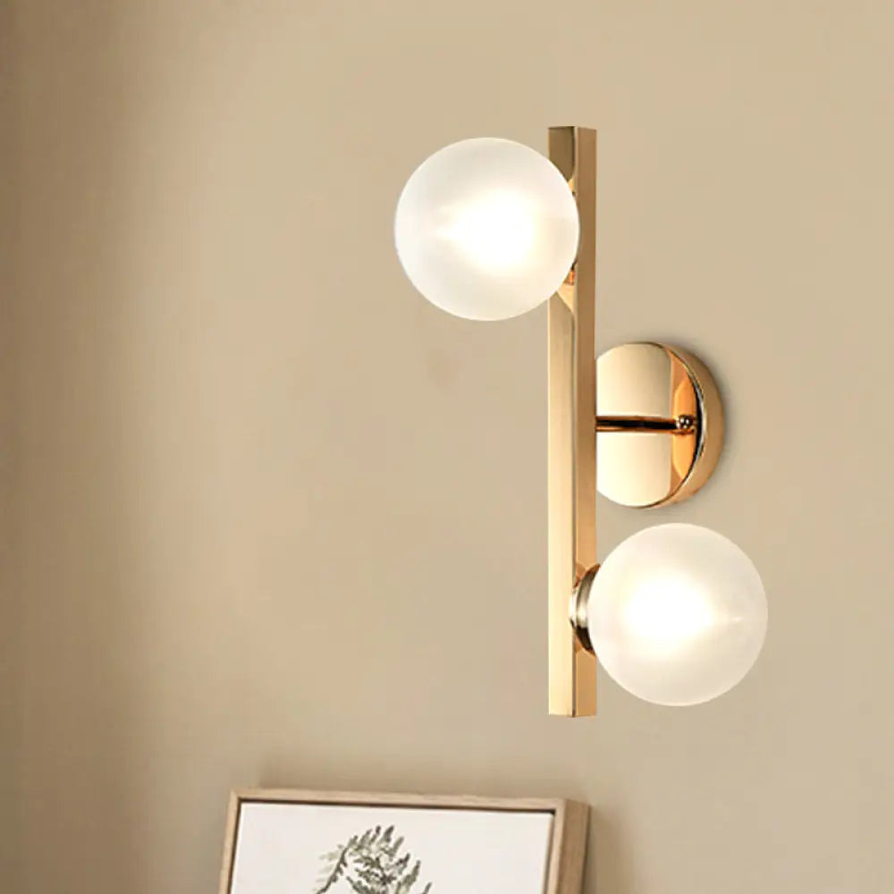DecorBites™ Modern Brass Globe Wall Mount Lamp with Linear Design - 2 Heads