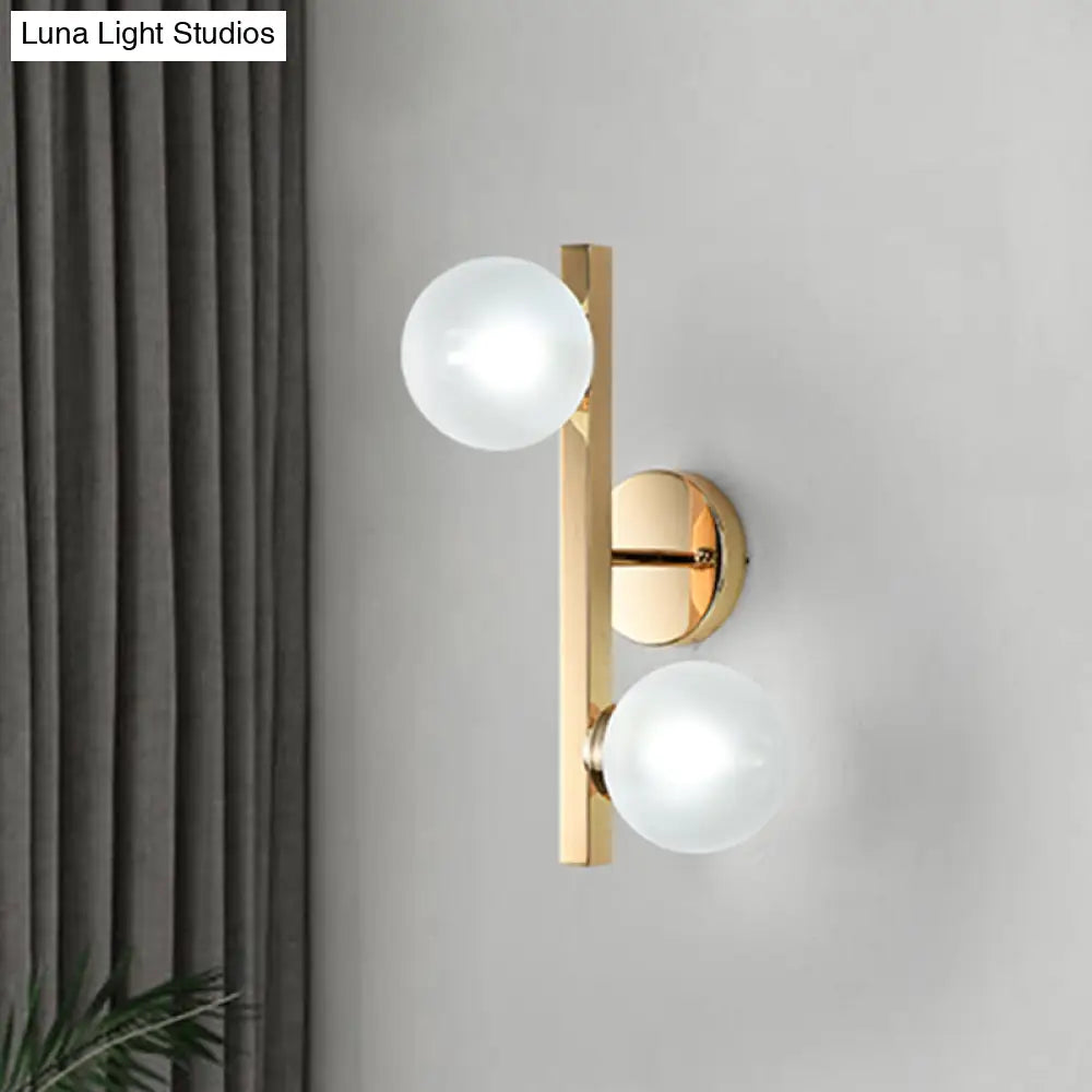 DecorBites™ Modern Brass Globe Wall Mount Lamp with Linear Design - 2 Heads