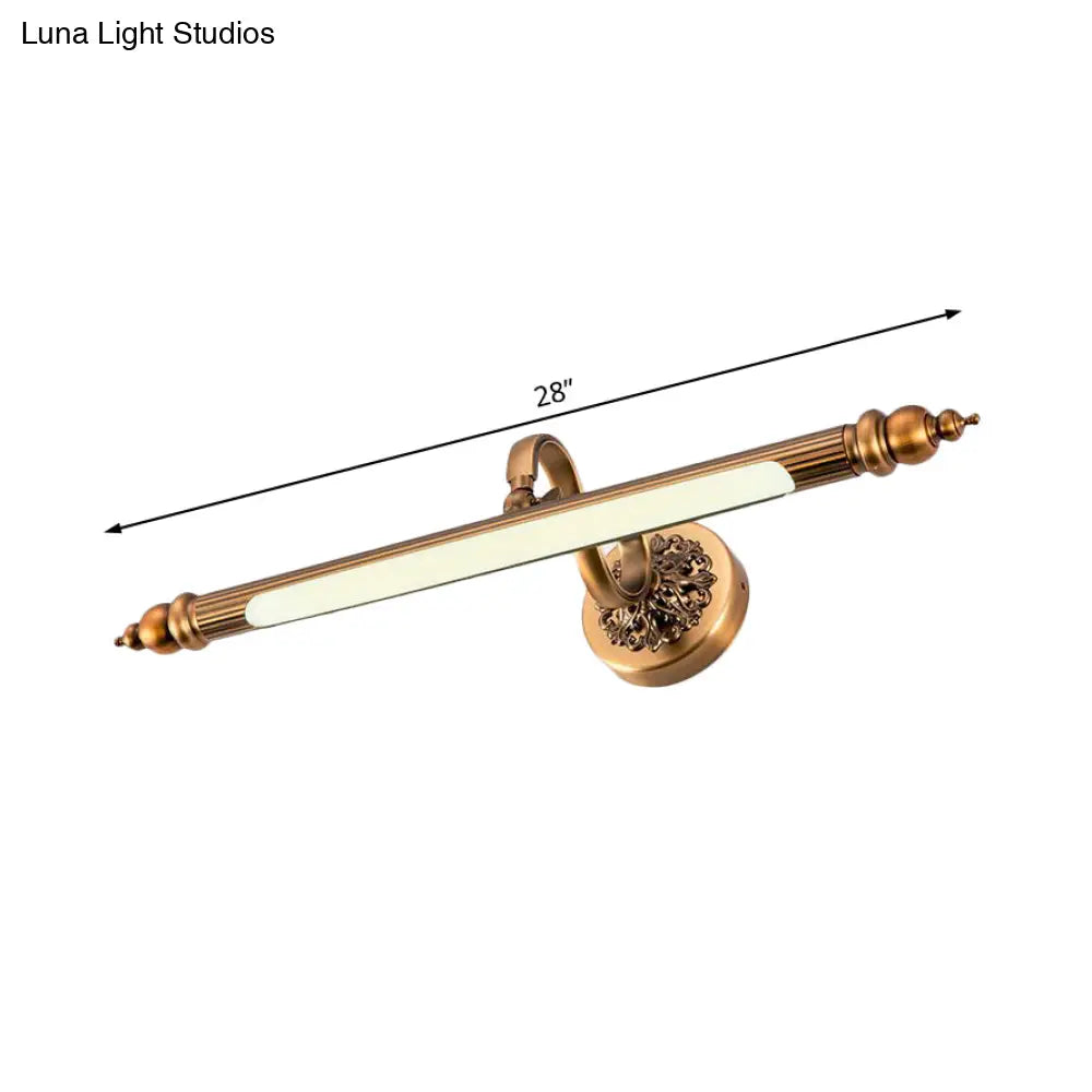 DecorBites™ Modern Brass LED Wall Lamp for Vanity Mirror in Warm/White Light - 20"/24" Wide Tubular Design