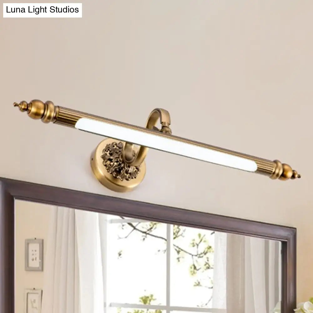 DecorBites™ Modern Brass LED Wall Lamp for Vanity Mirror in Warm/White Light - 20"/24" Wide Tubular Design