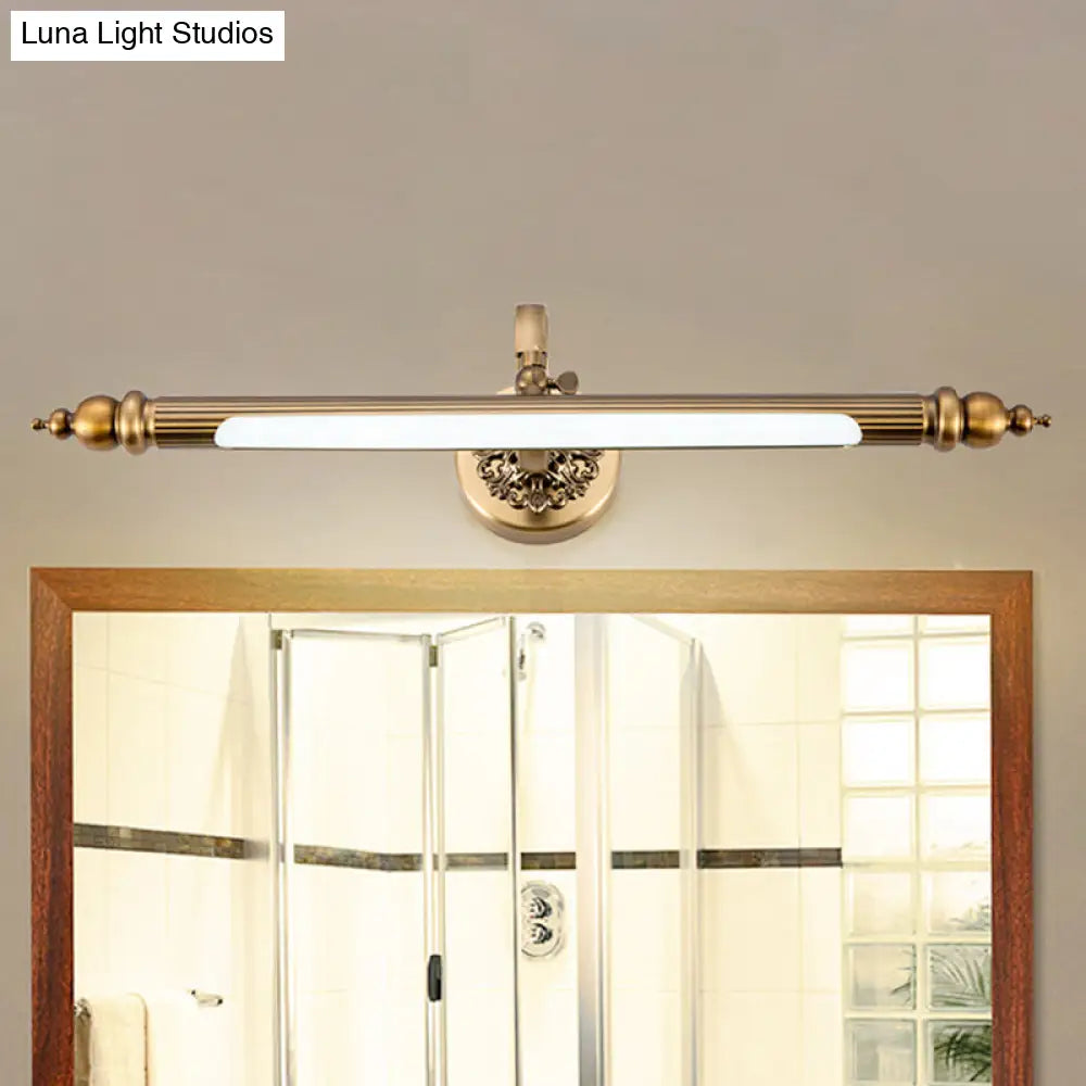 DecorBites™ Modern Brass LED Wall Lamp for Vanity Mirror in Warm/White Light - 20"/24" Wide Tubular Design