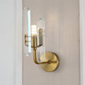 DecorBites™ Modern Brass LED Wall Mounted Sconce Light with Crystal Shade for Living Room