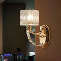 DecorBites™ Modern Brass Sconce Light: 1 Head Bedroom Wall Fixture with Clear Glass Shade