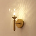 DecorBites™ Modern Brass Wall Sconce Light - Clear Glass Sphere for Bedroom