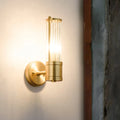 DecorBites™ Modern Brass Wall Sconce with Crystal Cylinder Shade - Ideal for Hallways and Wall Mount Lighting