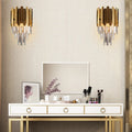 DecorBites™ Modern Brass Wall Sconce with K9 Crystal Light Fixture - Perfect for Bedroom Lighting