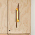DecorBites™ Modern Brown Wall Sconce with LED Light & Geometric Metal Shade for Living Room
