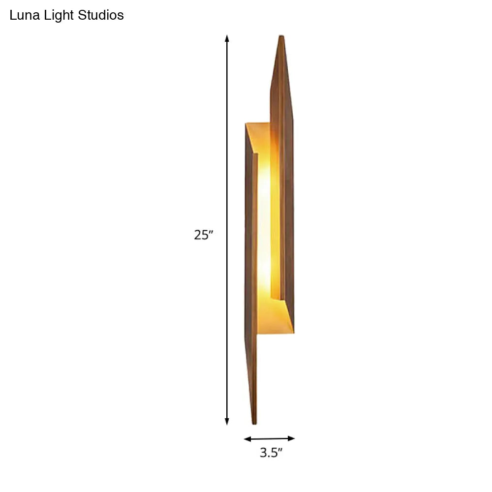 DecorBites™ Modern Brown Wall Sconce with LED Light & Geometric Metal Shade for Living Room