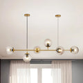 DecorBites™ Modern Bubble Chandelier Lighting - 6-Light Smoke Gray Glass Shade for Kitchen Dining Room