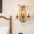 DecorBites™ Modern Candelabra Wall Sconce with Crystal Drop - Black/Brass Finish, 3 Lights