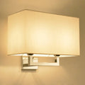 DecorBites™ Modern Chrome 2-Light Rectangular Fabric Wall Lamp