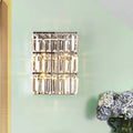 DecorBites™ Modern Chrome 4-Light Clear Crystal Wall Lamp - Elegant Rectangle Wall Lighting Fixture