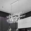DecorBites™ Modern Chrome Crystal Beaded Sprig Island Pendant Light with 12 Bulbs for Kitchen Hanging