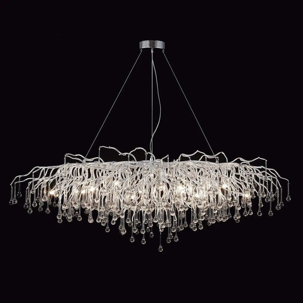 DecorBites™ Modern Chrome Crystal Chandelier for Living Room