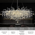 DecorBites™ Modern Chrome Crystal Chandelier - Long Raindrop Pendant