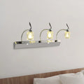 DecorBites™ Modern Chrome LED Vanity Light with Adjustable 3 Bulbs, Flower Crystal Shade - Wall Mounted Bathroom Lamp