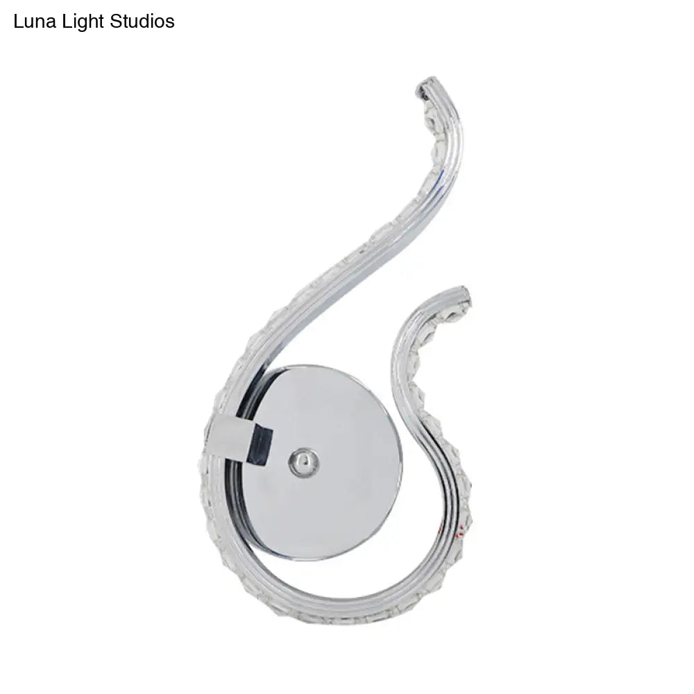 DecorBites™ Modern Chrome Twist Wall Light Sconce with LED Bedside Lamp - Warm/White Light