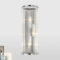 DecorBites™ Modern Chrome Wall Sconce Fixture with Clear Crystal Shade - 3-Light Bedroom Wall Light