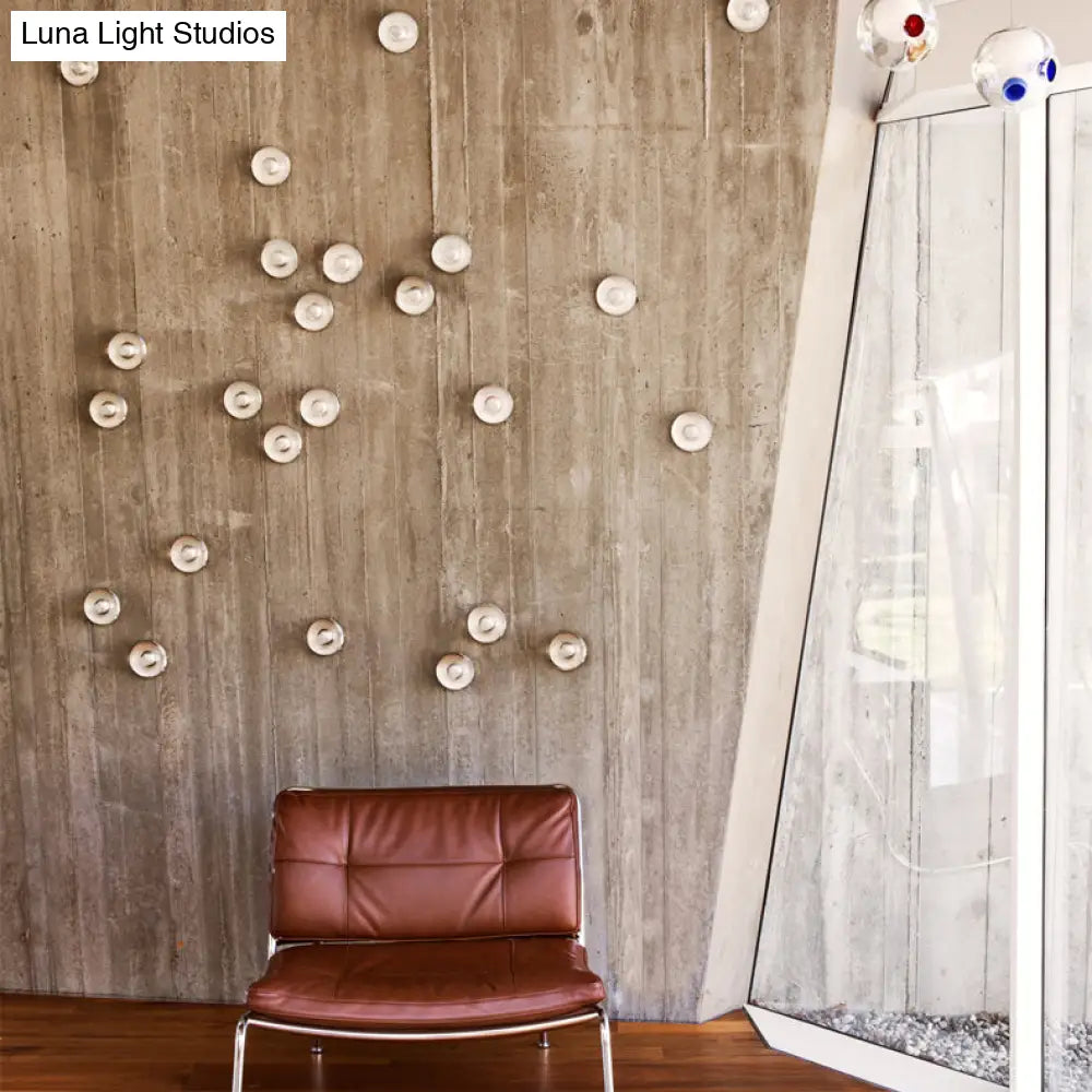 DecorBites™ Modern Clear Bubble Crystal Wall Sconce Hemisphere - Warm/White Light for Hallway & Living Room