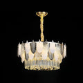 DecorBites™ Modern Clear Crystal Leaf Pendant Chandelier - Stylish Suspension Light for Living Room