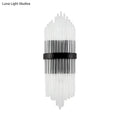 DecorBites™ Modern Clear Crystal Prism Wall Sconce Light with Metal Square Backplate in Black, 1/2-Pack
