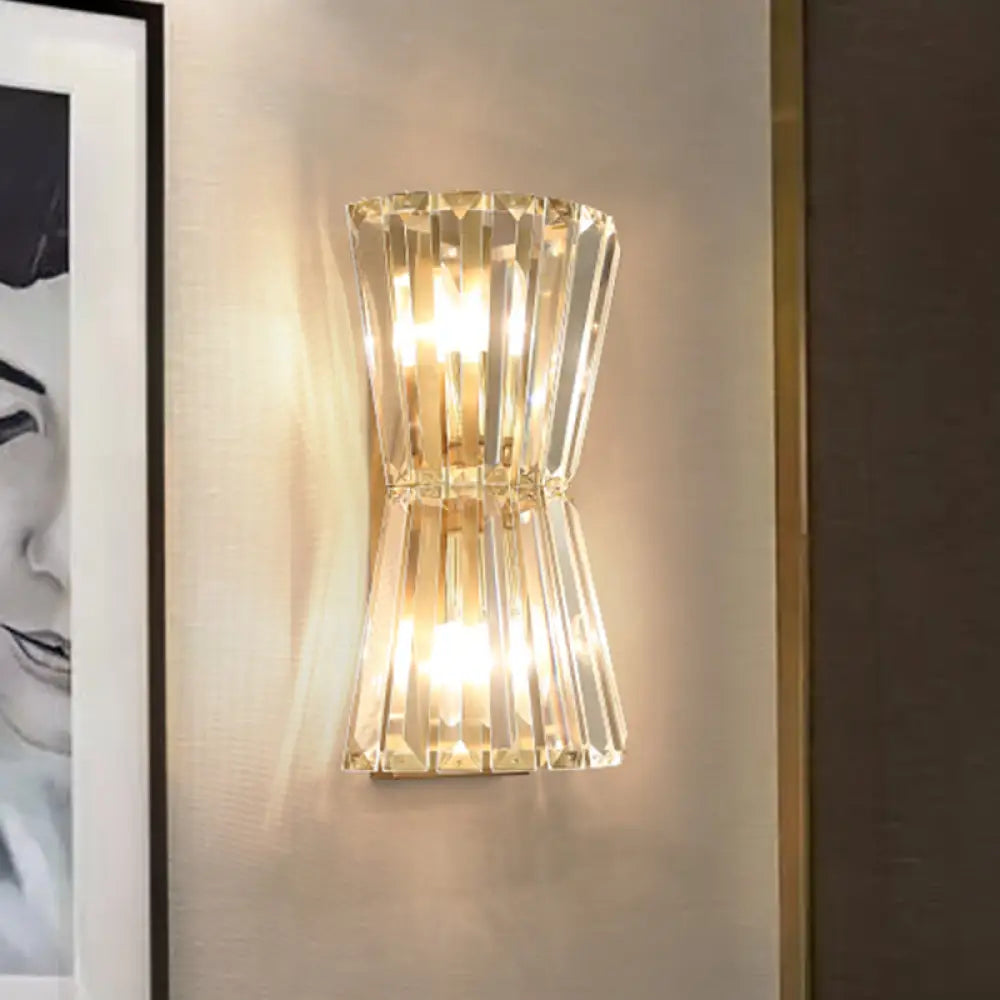 DecorBites™ Modern Clear Crystal Shade Wall Mounted Light with 2 Heads – Stylish Corridor Lighting Fixture