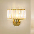 DecorBites™ Modern Clear Crystal Wall Lamp with Gold Finish - Perfect for Hallway Lighting