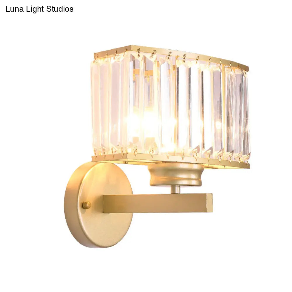DecorBites™ Modern Clear Crystal Wall Lamp with Gold Finish - Perfect for Hallway Lighting