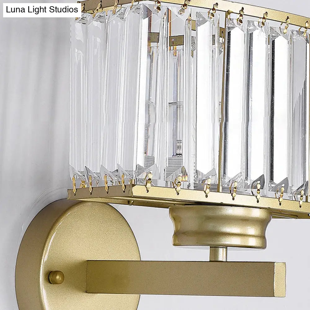 DecorBites™ Modern Clear Crystal Wall Lamp with Gold Finish - Perfect for Hallway Lighting