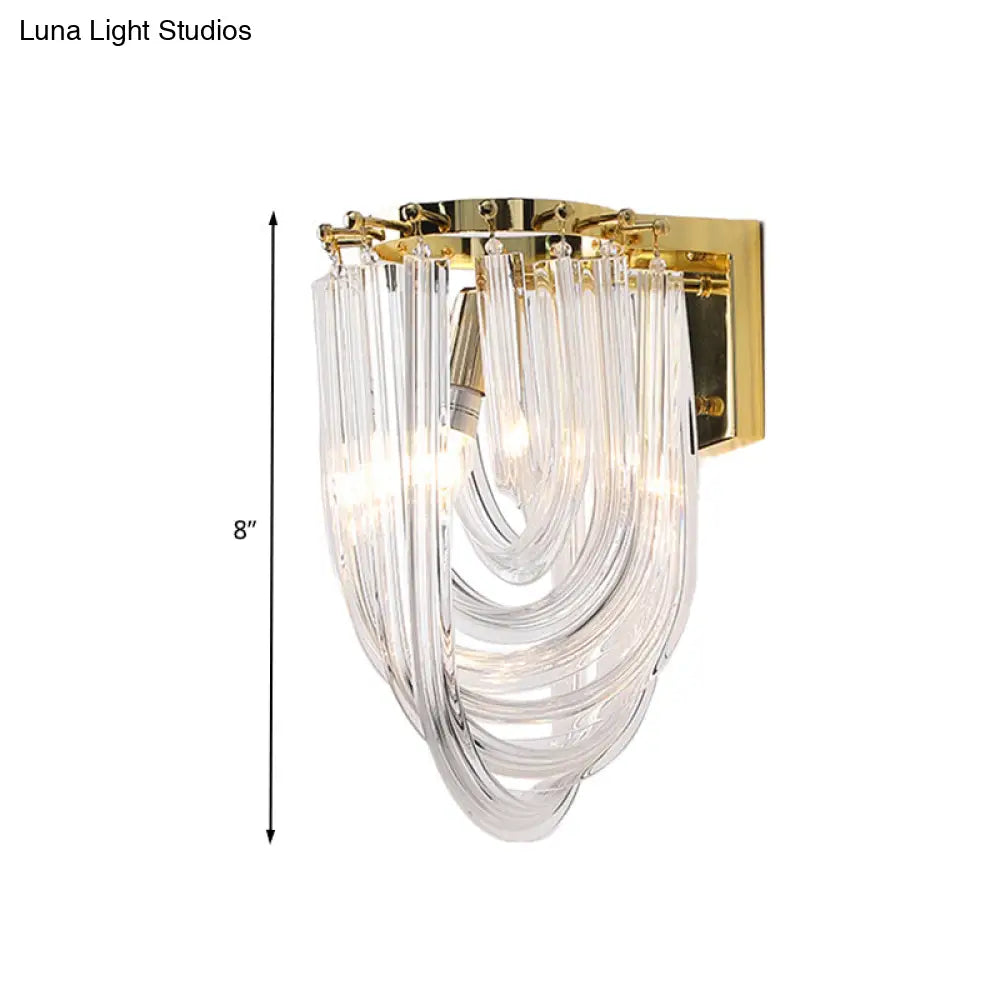 DecorBites™ Modern Clear Glass Geometric Wall Sconce - 1 Head Wall Lighting Fixture for Living Room