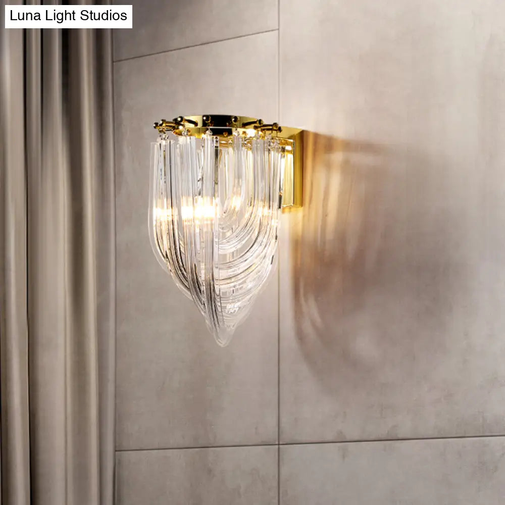 DecorBites™ Modern Clear Glass Geometric Wall Sconce - 1 Head Wall Lighting Fixture for Living Room