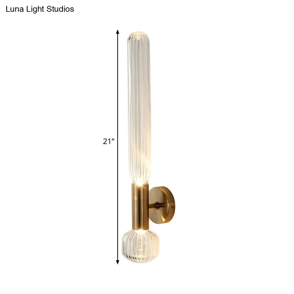 DecorBites™ Modern Clear Glass LED Nordic Wall Light in Gold for Bedroom