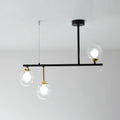 DecorBites™ Modern Clear Glass Pendant Light Fixture: 3-Bulb Globe Island Lighting in Black for Dining Room