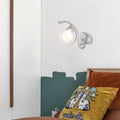 DecorBites™ Modern Clear Glass Wall Lamp with LED Light in Chrome - Bedroom Sconce with Curved Arm