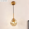 DecorBites™ Modern Clear Glass Wall Light with Flower Deco Cloth and Silver/Gold Finish