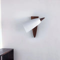 DecorBites™ Modern Cone Metal Wall Light with Wood Backplate - White 1-Bulb Sconce Fixture