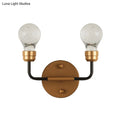 DecorBites™ Modern Crystal 2-Light Brass Wall Light - Bulb Shaped Sconce Lamp for Bedroom & Living Room, Warm/White Light