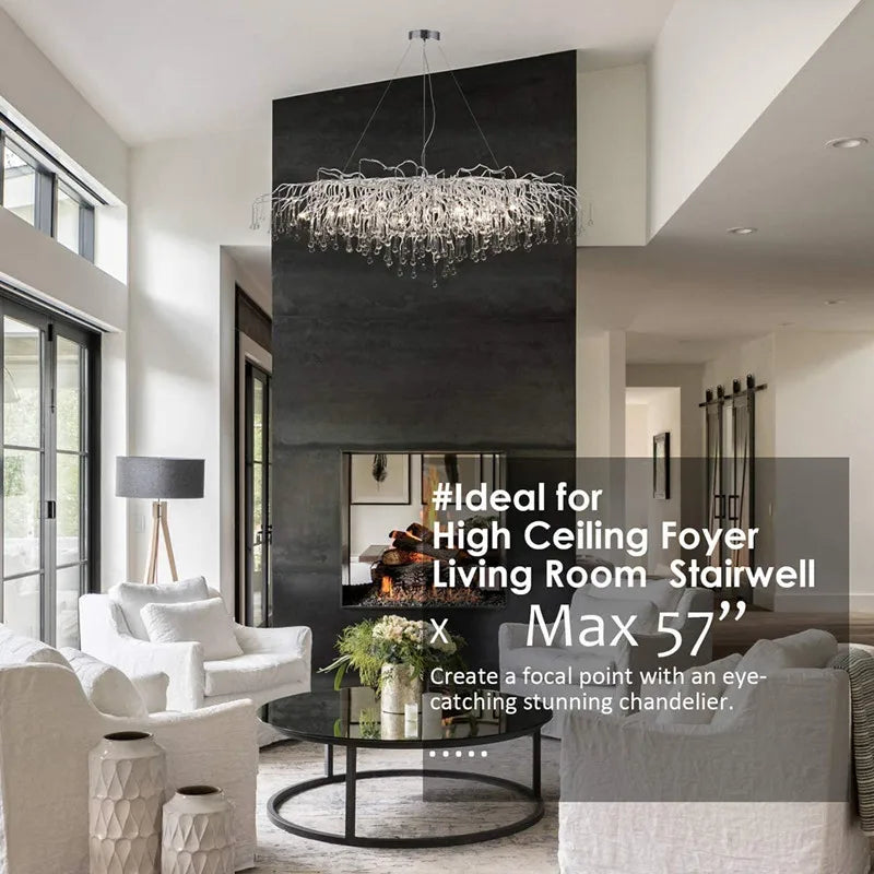 DecorBites™ Modern Crystal Chandelier for Living Room or Bedroom