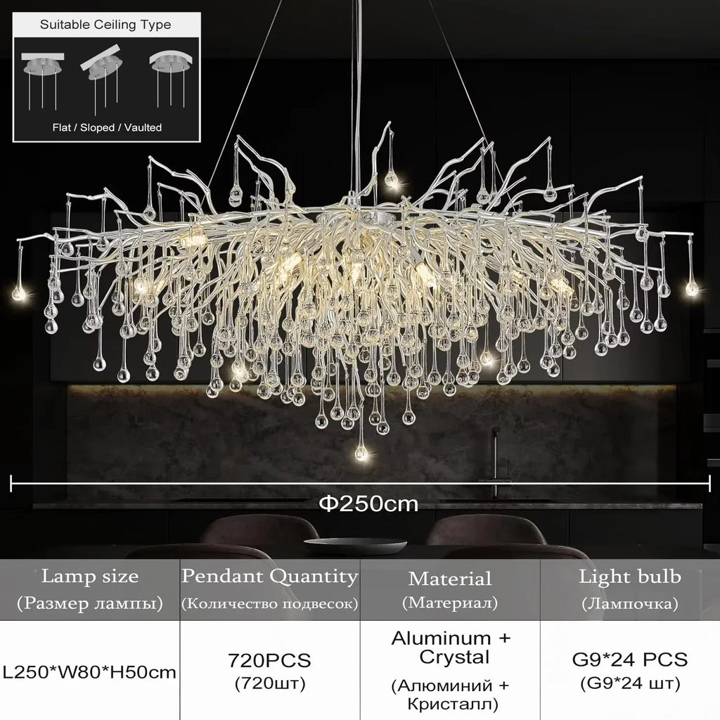 DecorBites™ Modern Crystal Chandelier for Living Room or Bedroom