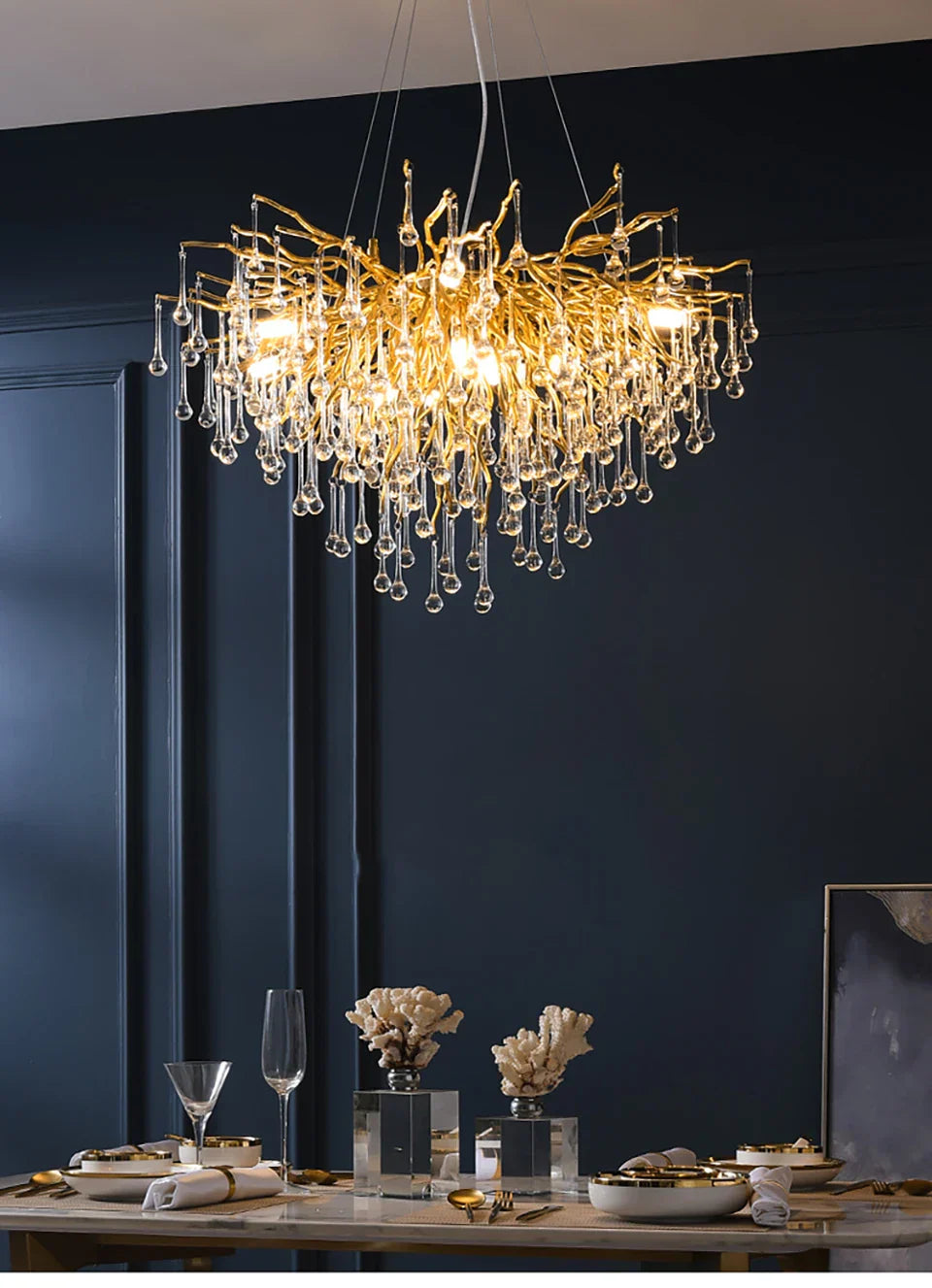 DecorBites™ Modern Crystal Chandelier for Living Room or Bedroom