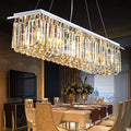 DecorBites™ Modern Crystal Pendant Island Lamp with Rectangle Shape, 4/5/6 Lights, Stainless Steel - Ideal for Restaurants